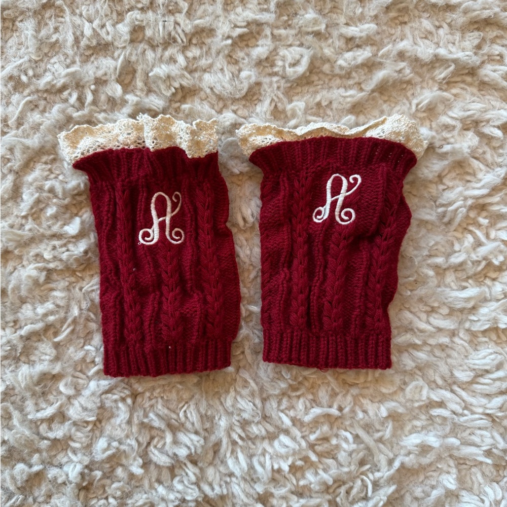 🎯3 for $15🎯 Crimson letter A boot cuffs